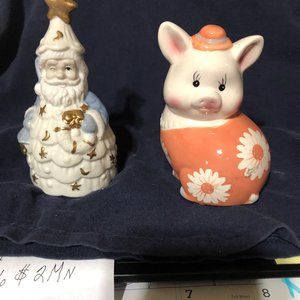 Vintage Santa Bell with Pig